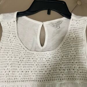 Lucky Brand White Crochet Women's Top and chiffon tube top med